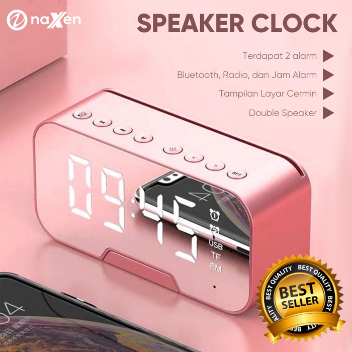 Speaker Speaker Bluetooth Naxen G10 Wireless Led Mirror Alarm Clock Support Fm