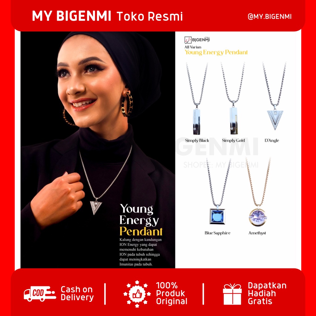 [TERLARIS] KALUNG KESEHATAN ION NANO BIGENMI (YOUNG ENERGY PENDANT BIGENMI)