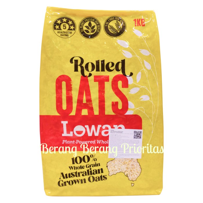 

[Ready Stock]bisa COD Lowan Whole Grain Rolled Oats 1 kg / Lowan Rolled Oat