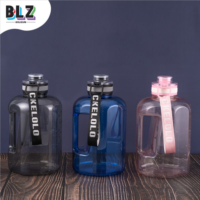 BOLIZUN Botol Minum Motivasi Jumbo Viral Kekinian Water Bottle 2,2 Liter with Handle F-4111 BPA Free