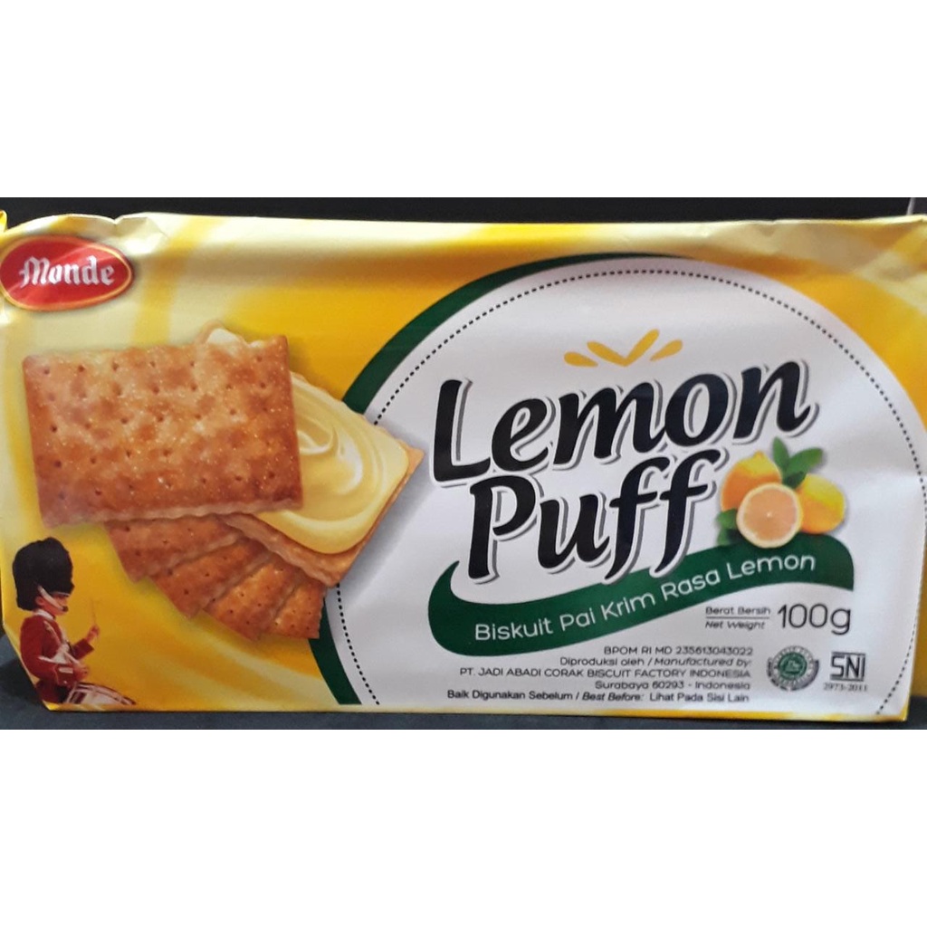 

MONDE LEMON PUFF BISKUIT PAI KRIM RASA LEMON 100GR