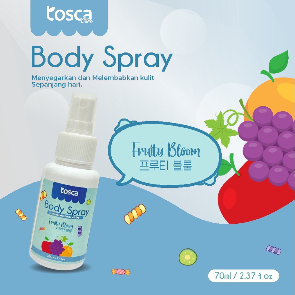 TOSCA BODY SPRAY / BODY SPRAY PENYEGAR TUBUH TOSCA / TOSCA ANTI BAU BADAN