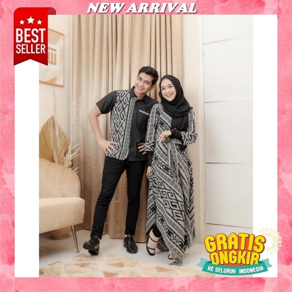 Cod | Emon Cp Gamis Pasangan Suami Istri Lengan Panjang | Gamis Pasangan Couple | Gamis Kapelan Suam