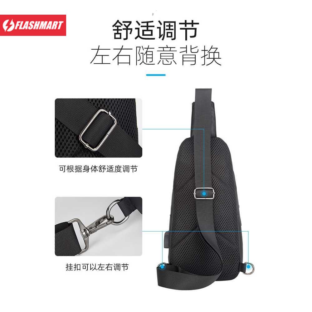 Flashmart Tas Selempang Crossbody Sling Bag dengan Slot USB - P001
