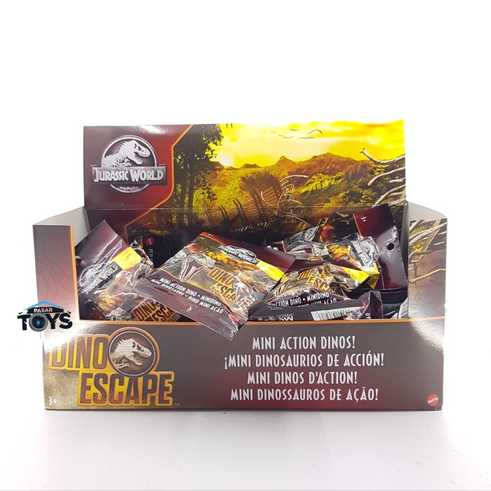 Terlaris Jurassic World Dino Escape Mini Action Dino Original Mattel