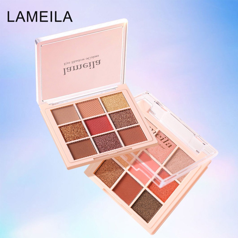 Lameila Eyeshadow Ada 9 Warna Tahan Lama Gratis kuas LA209