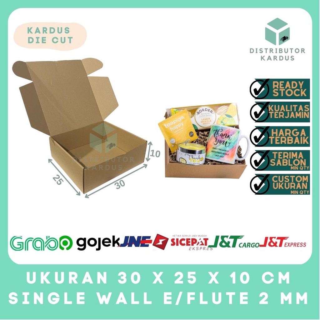 

Kardus box die cut packing 30x25x10 MURAH