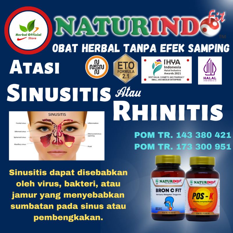 Obat Sinusitis Infeksi Saluran Pernafasan Polip Hidung Rhinitis Gurah Lendir Sinusitis bpom