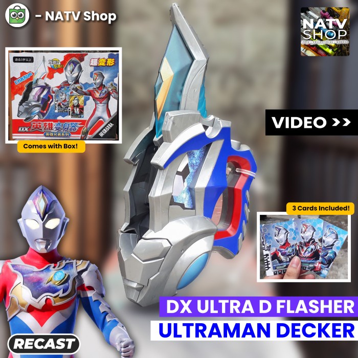 Terlaris Dx Ultraman Decker D-Flasher - Sound Original - Recast Spark Changer