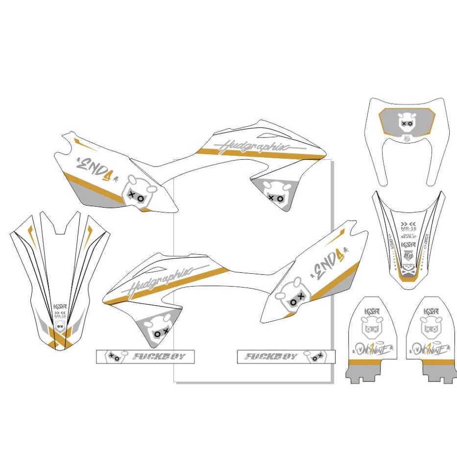 Decal Stiker klx 150 bf Dekal Variasi Stiker Striping Custom Fullbody putih