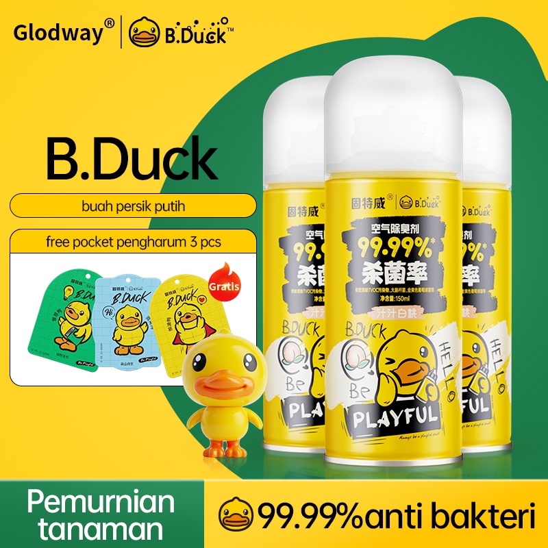 GLODWAY Antibacterial Deodorant Mobil X B.Duck - Semprot Otomatis / Pewangi Ruangan Mobil dan Penghilang Bakteri / Aroma Terapi / Parfum Mobil