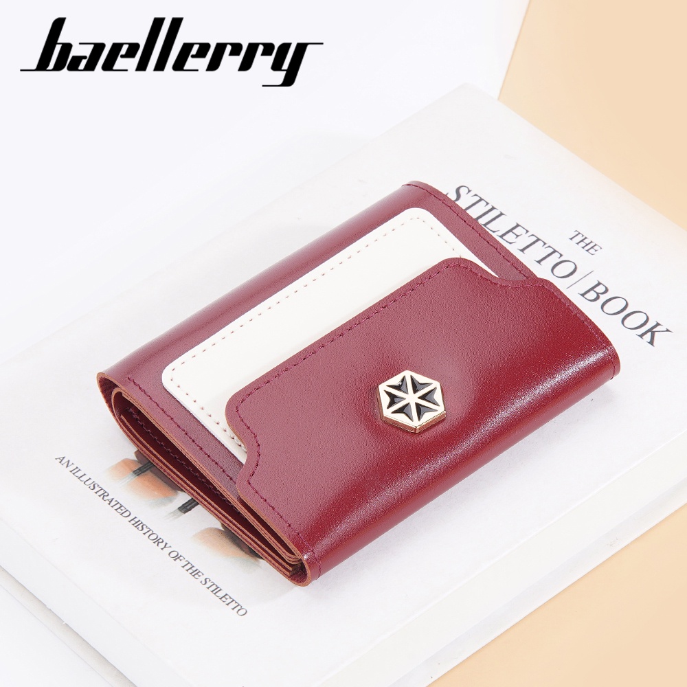 BAELLERRY N2378 Dompet Wanita Kecil Trifold Bahan Kulit PU Leather Premium WATCHKITE WKOS