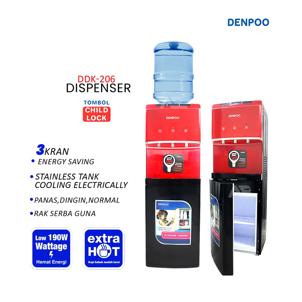 Dispenser DDK 206 Compressor Low Watt Terbaru dan Super Hemat Listrik