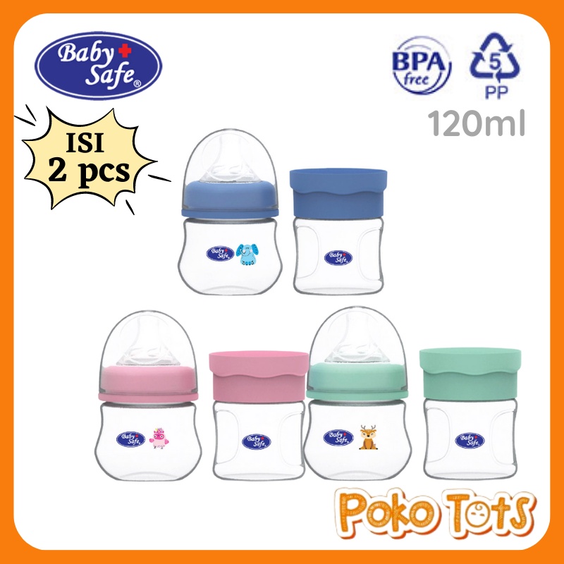 Baby Safe Feeding Bottle &amp; Food Container 150ml Isi 2pcs Botol Susu &amp; Wadah Susu Bayi WHS