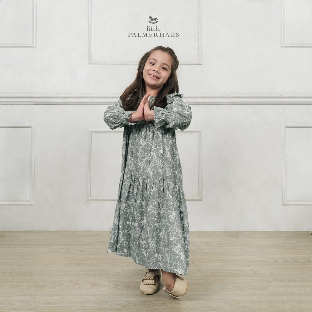 Little Palmerhaus Timeless Ruffle Gamis Set - Baju Gamis Anak (WARNA RANDOM)