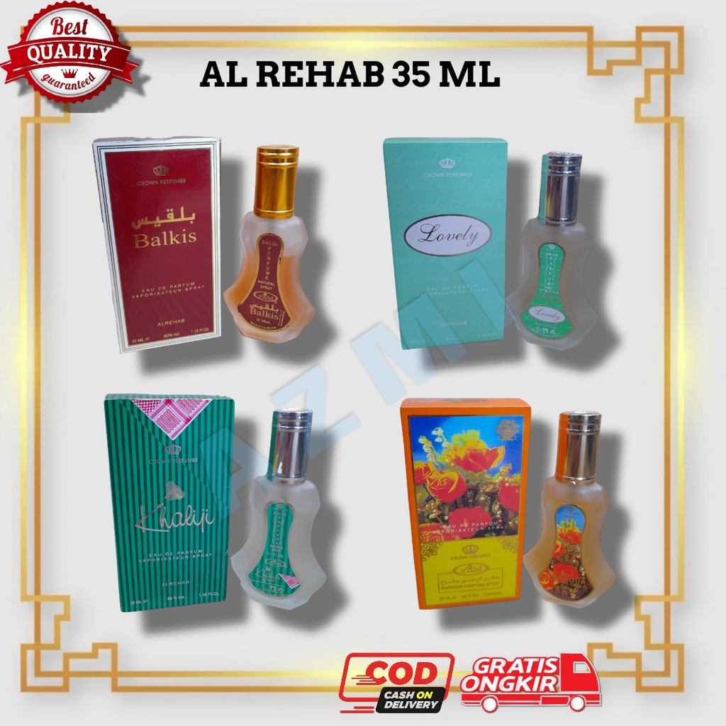 (ALL 1) Parfum Al Rehab Spray All Varian 35ml, Original Jeddah/Minyak Wangi Sholat Parfum Pria ar rehab