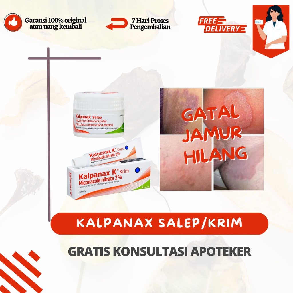 KALPANAK KRIM / SALEP 5 GRAM Miconazole Jamur Panu Kadas Kurap Kutu Air