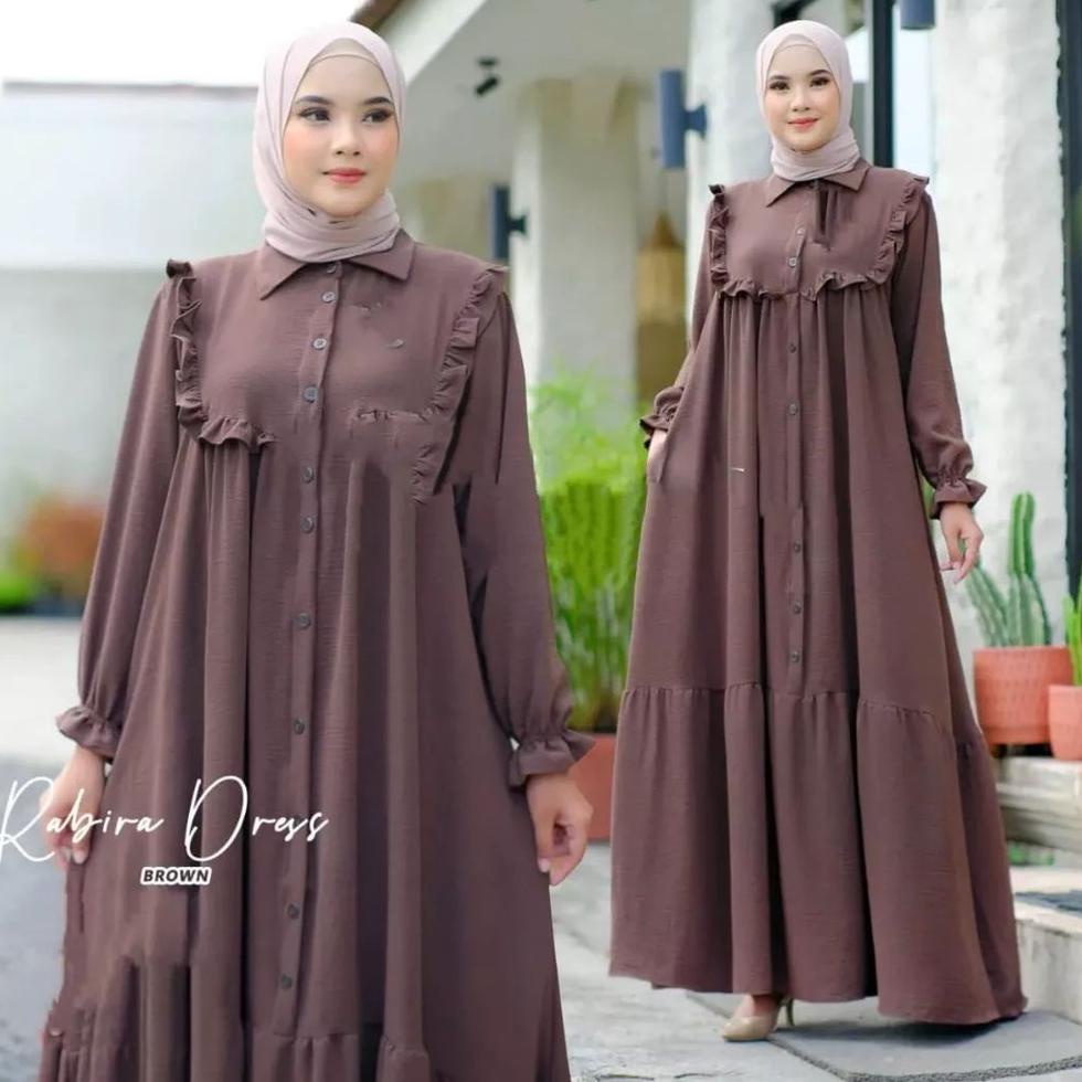 RABIRA DRESS GAMIS  CRINKLE PREMIUM DRESS WANITA TERBARU 2022 BAJU KONDANGAN REMAJA KEKINIAN OOTD WA