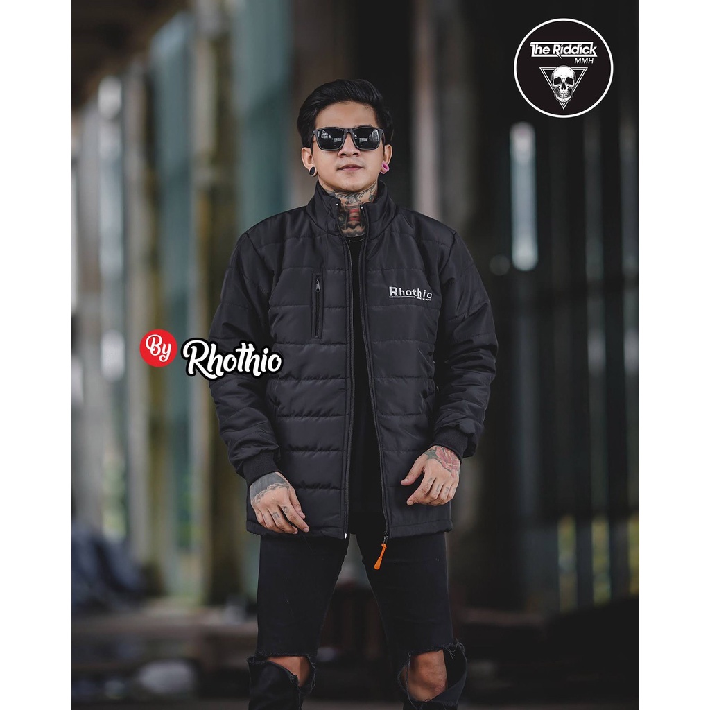 Jaket Pria Tebal Windbreaker Touring Sunmori Motor Vespa Puffer Kerah Rib Rhothio