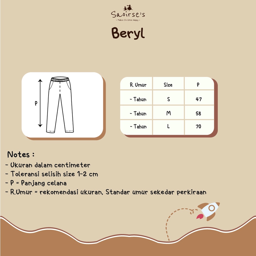 Saoirse's Beryl Pants - Celana panjang anak laki laki bludru halus couple