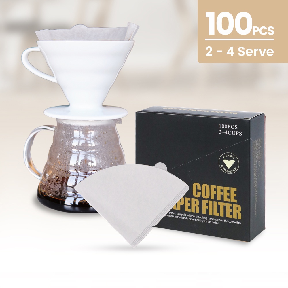 Kertas Filter Saringan Kopi V60 Isi 100 Pcs - Kertas Penyaring Ampas