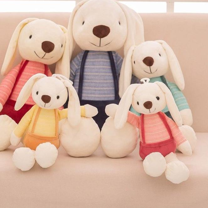 ✥ Boneka Kelinci Import Rabbit Angela Bunny Baju Rajut Telinga Panjang Asimetris Bulu Lembut Kado An