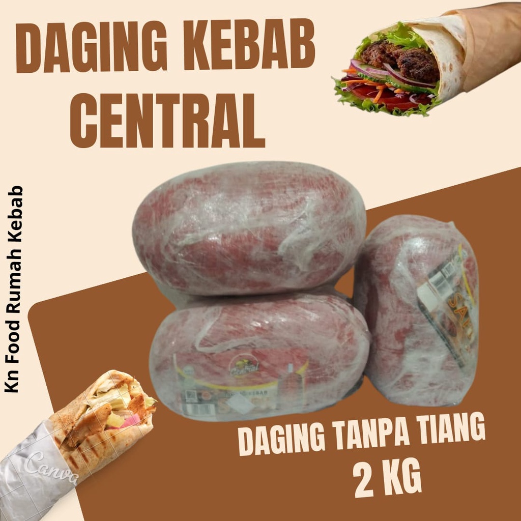 

daging 2 kg daging kebab central tanpa tiang.