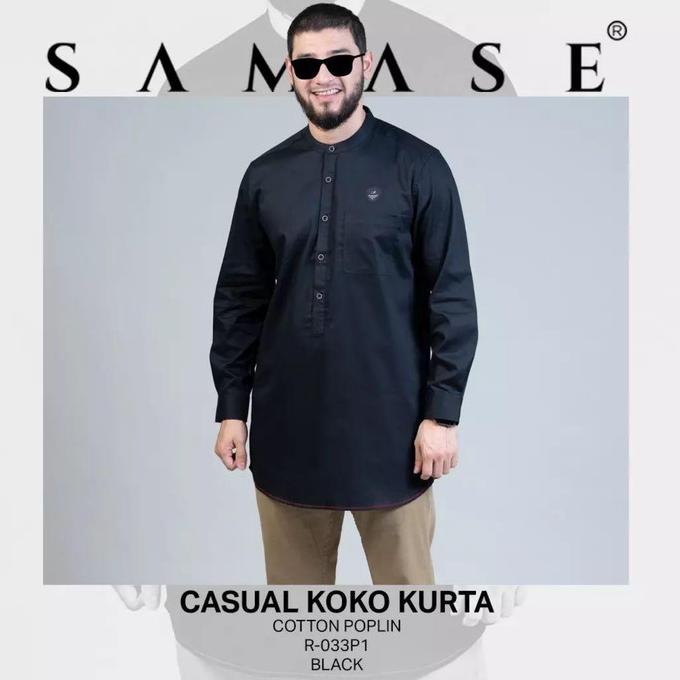 Discount Samase Koku Koko Kurta Casual Lengan Panjang R033P /BAJU KOKO PRIA/BAJU KOKO DEWASA/BAJU KO