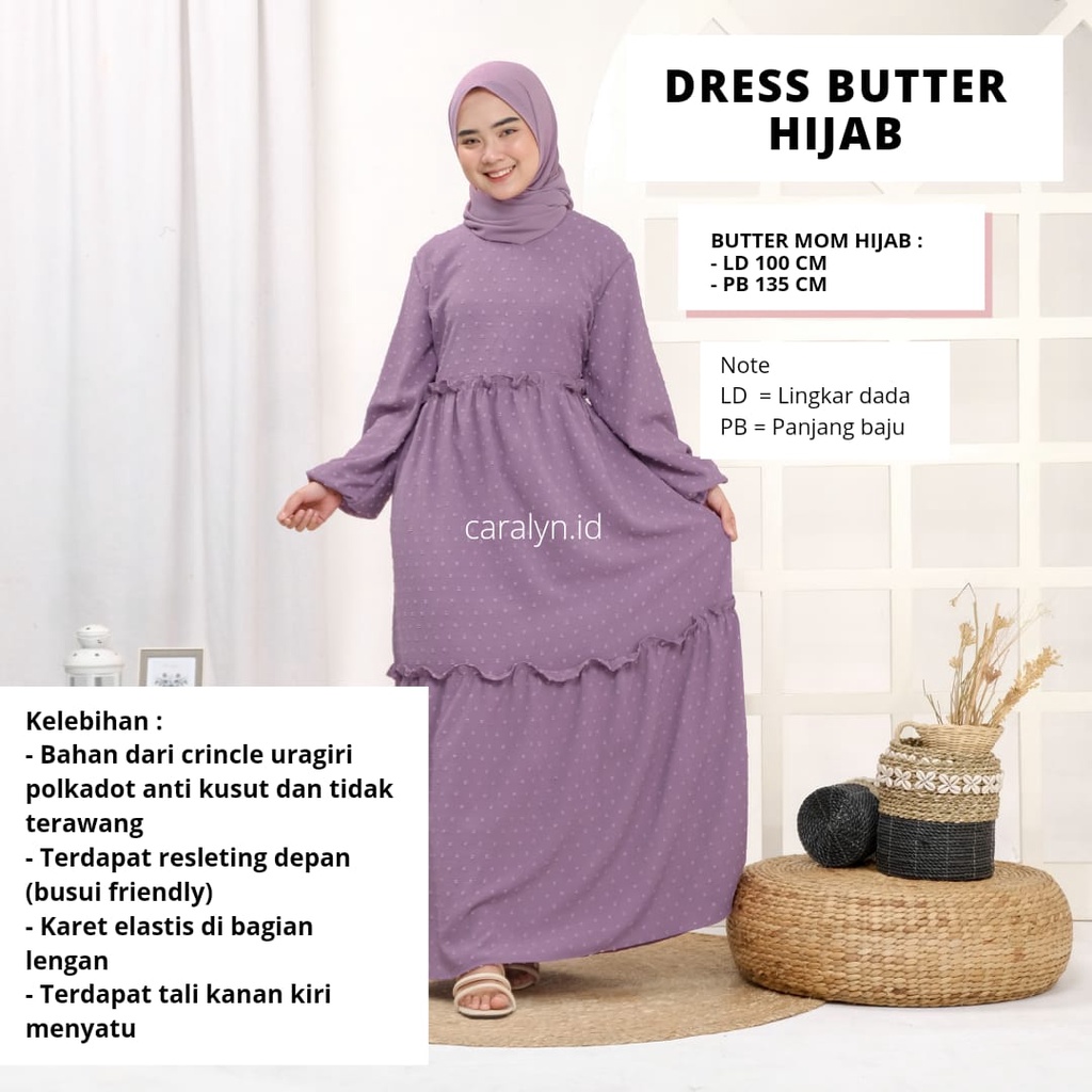 DRESS COUPLE IBU ANAK KONDANGAN LEBARAN BUTTER CRINCLE DRESS KEKINIAN