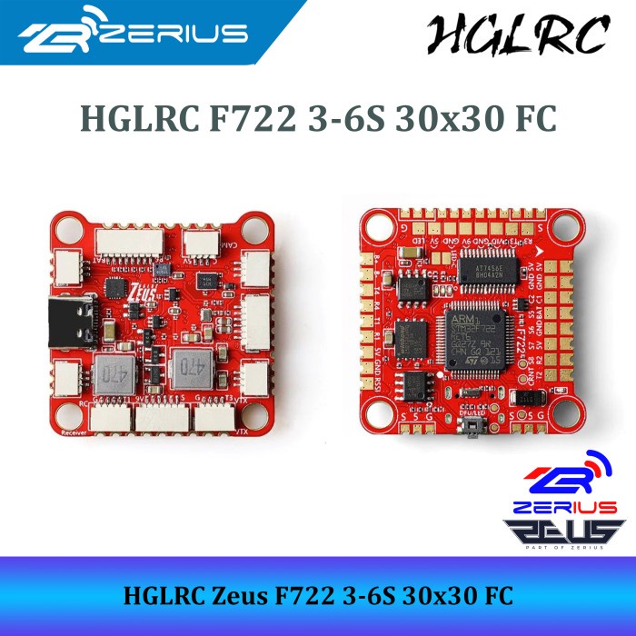 HGLRC Zeus F722 3-6S FC 30x30 Flight Controller with Blackbox