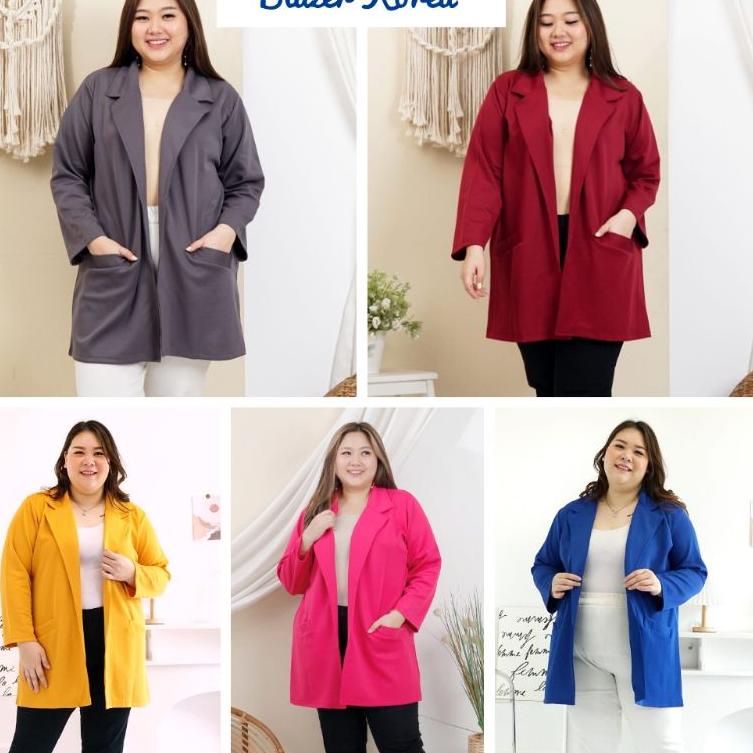 RECOMENDED (LD 120, 130cm) LONG BLAZER BIGSIZE BLAZER KOREA BLAZER JUMBO ATASAN WANITA