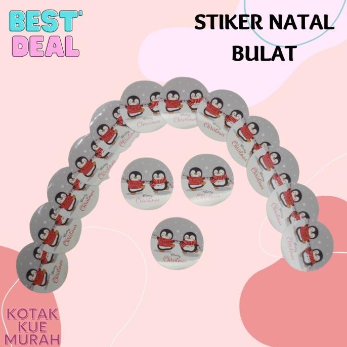 

STIKER LABEL BULAT MERRY CHRISTMAS STIKER NATAL TOPLES ATAU DUS KUE