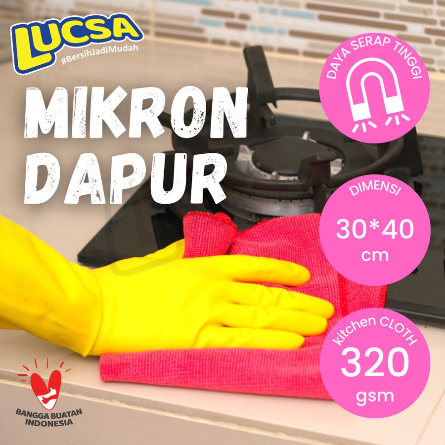 Ktmstore Kain Lap Microfiber Lap Dapur 30x40cm Kitchen Lucsa MIkron LW-260E