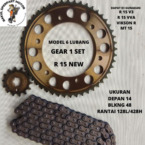 GEAR GIR R15 V3 R15 NEW VIXION R MT15 SET PAKET GEARSET GIRSET GER GIGI TARIK RANTAI RODA R15 V3 R15