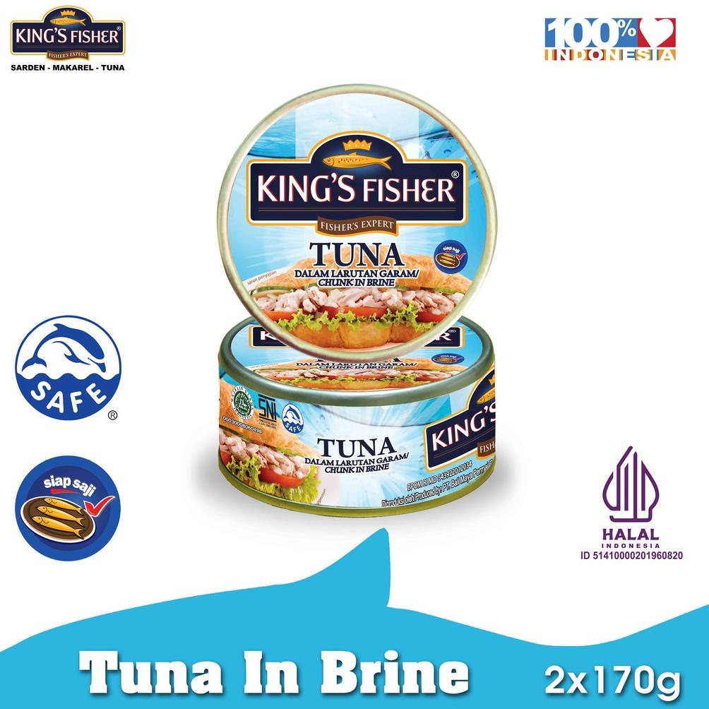 

6.6 Product HOT King's Fisher Paket 2 pcs Tuna dalam Air Garam Tuna in Brine Daging Makanan Kaleng 170 gr