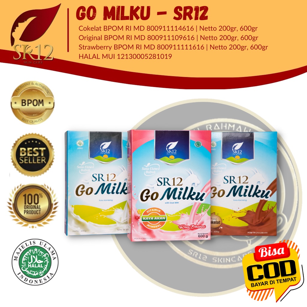 

SR12 GOMILKU / SUSU KAMBING ETAWA PREMIUM / GOAT MILK SUSU BUBUK TANPA GULA / HALAL BPOM