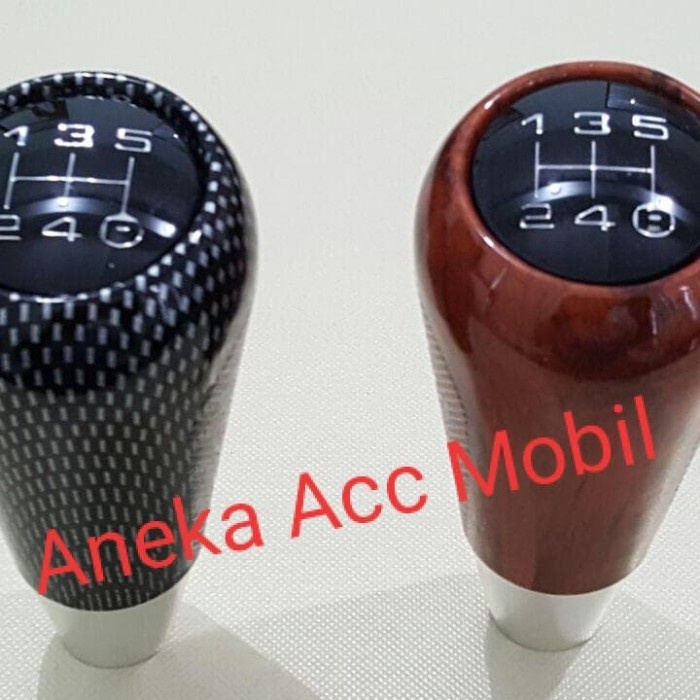 Gear Shift Knob Manual Carbon & Wood Universal Mobil Agya