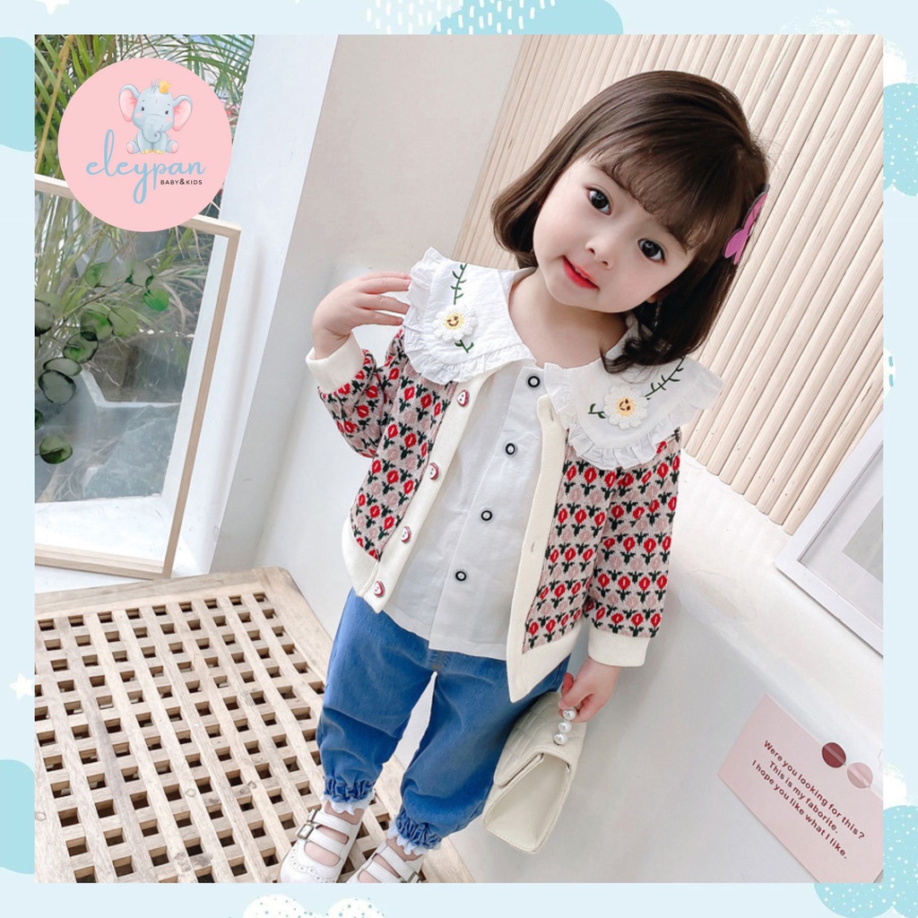 Setelan Anak Cewek Set Anak Perempuan Dengan Jaket Kemeja Jeans 3in1