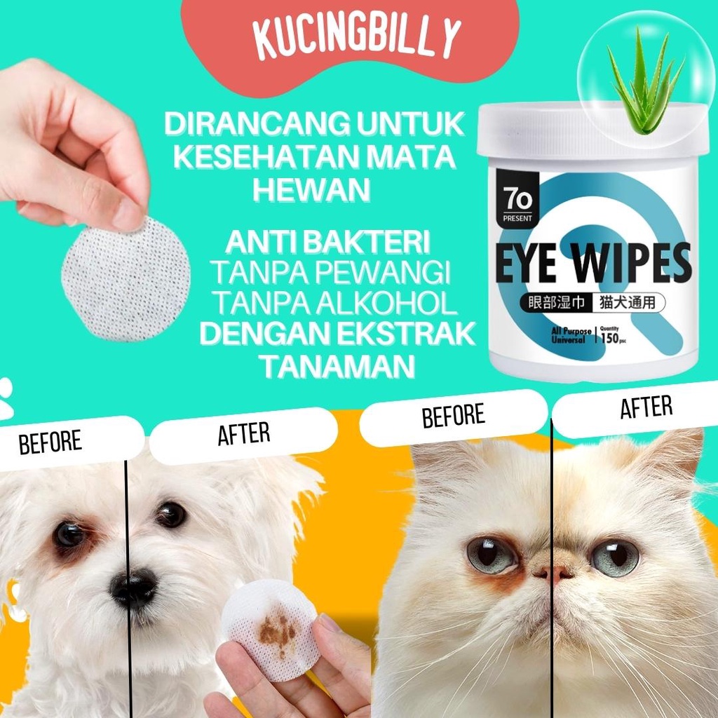 PET TEAR EYE WIPES LAP AIR MATA ANJING KUCING