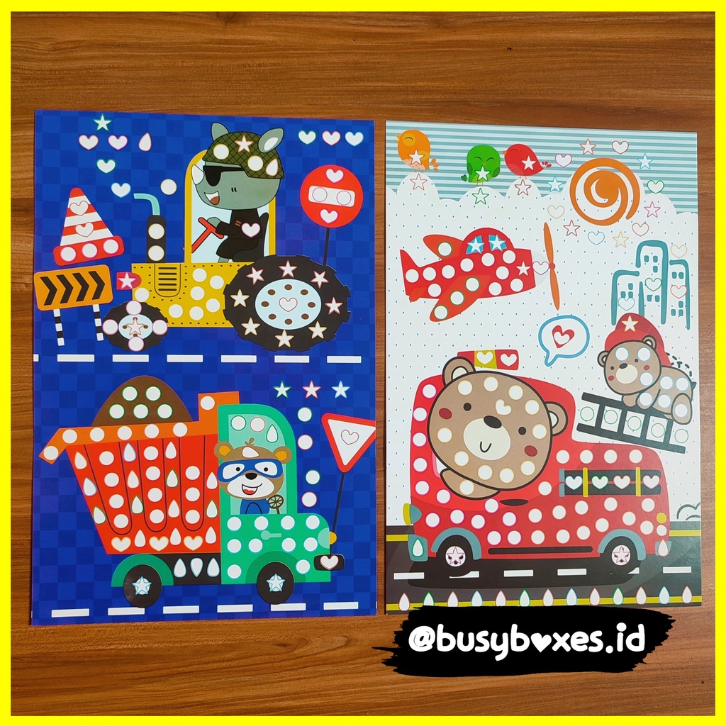 [busyboxes.id] Mainan Edukasi anak 3 tahun aktivitas menempel sticker rainbow seri pemadam