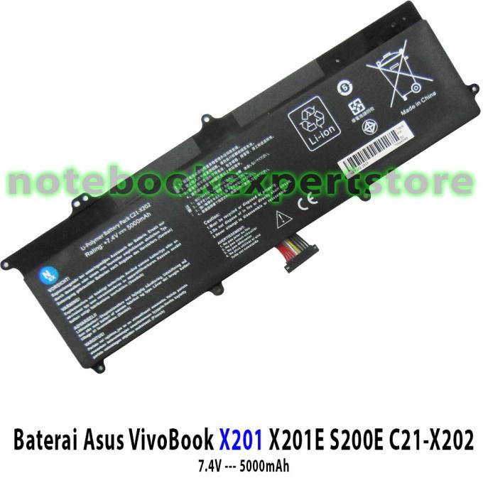 Baterai Asus X201 X201E S200E C21-X202 Battery Asus X201E