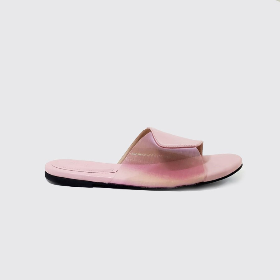 ARUNA SLIDE BIG SIZE | Sandal Wanita Flat Pink Beauty / Sendal Indoor Cewe Ukuran Jumbo 40-45