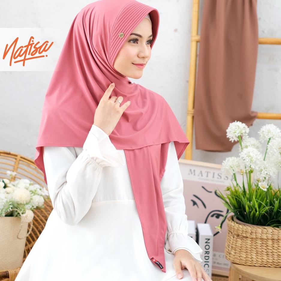 ☺ Jilbab Instan Belah Tengah Nafisa DAVIRA | Hijab Instan Bergo Pad Kecil Kerudung Segitiga Khimar ➨