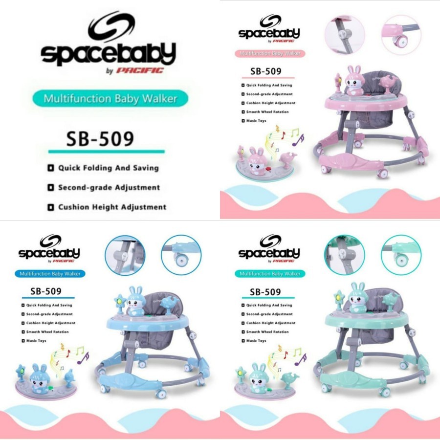 Alat Belajar Jalan Anak Bayi SB 509 Baby Walker Spacebaby SB509 Rabbit Kelinci SB505 SB506 SB507 SB511 SB513 Babywalker Space Baby SB 505 SB 506 SB 507 SB 511 SB 513