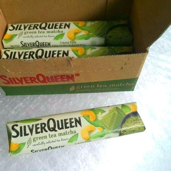 

✴ SilverQueen Isi 10 pcs Green Tea 25gr Coklat Ex 28 gram - Cokelat Silver Queen 25 gr Matcha X 10 Batang Milk Chocolate GreenTea ♥