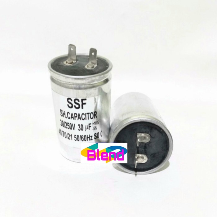 Kapasitor Pompa Air 30 uf/250 V 2 Socket Body Alumunium/Capacitor