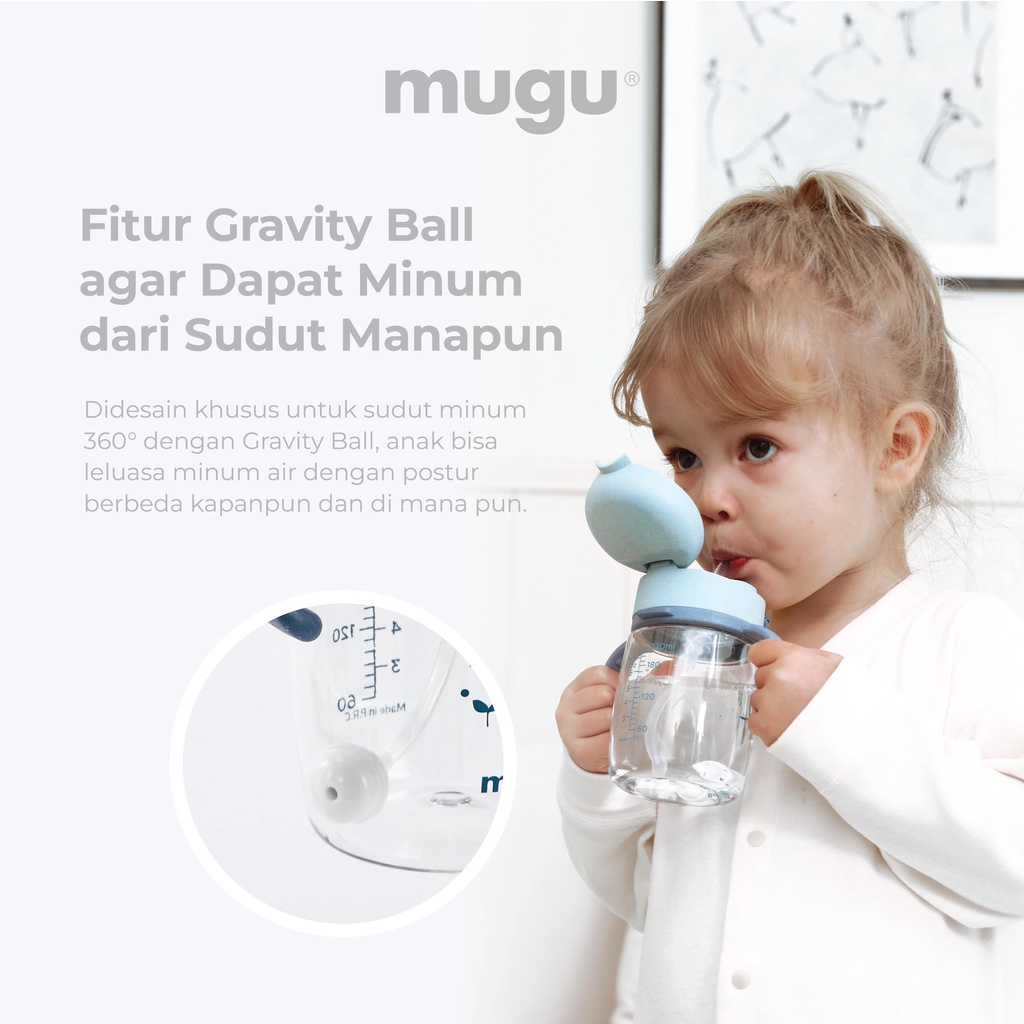 Mugu - Wheat Straw Tritan Training Bottle / Botol Minum Bayi Anak