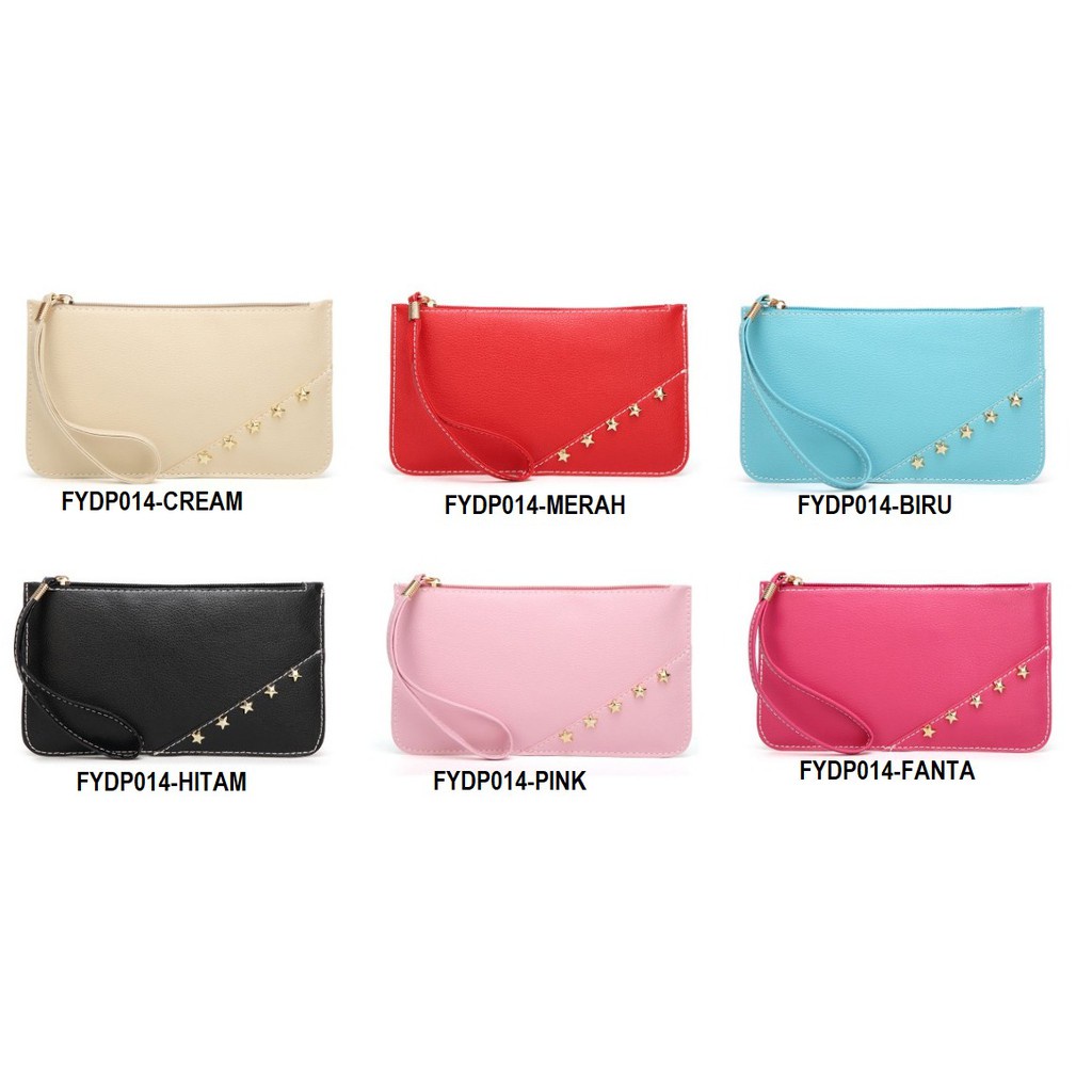 FYGALERY FYDP014 Dompet Koin Dompet Fashion Wanita Murni Warna Kulit Dompet Messenger Dompet Koin Ponsel