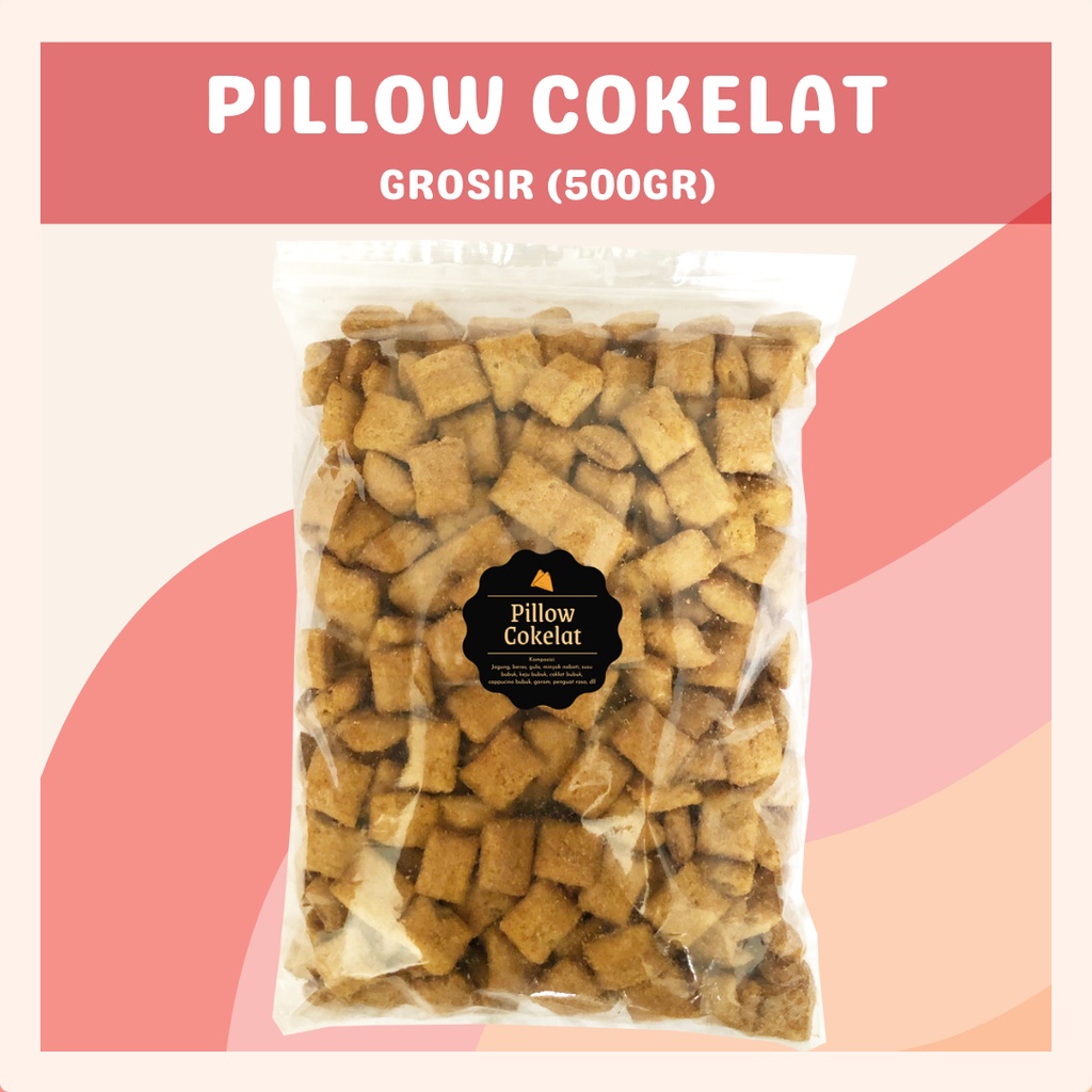 [DELISH SNACKS] Pillow Cokelat (Grosir) 500gr / Snack Cemilan Kilo Kiloan / Camilan Manis Piloko