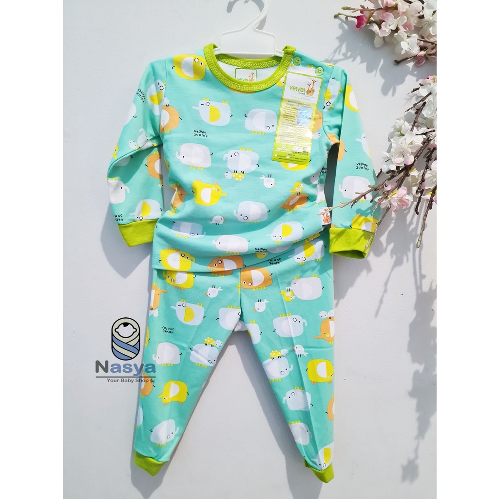 [R-066] Setelan Piyama Panjang Velvet Junior Size SML